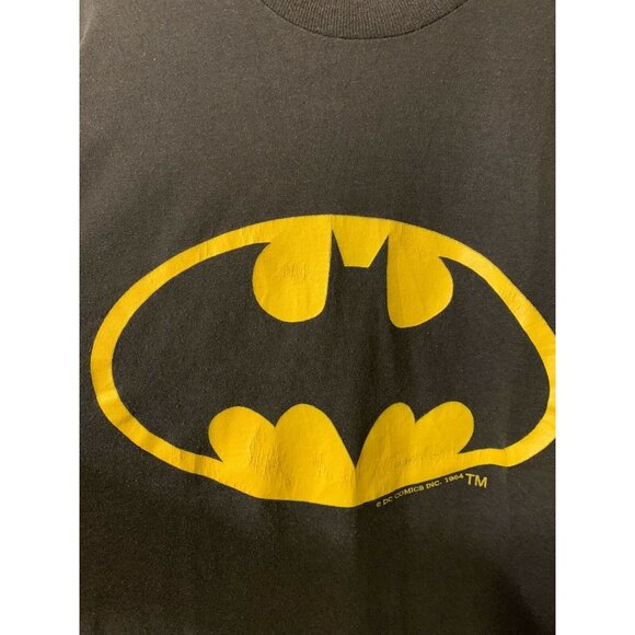 Vtg 80’s Batman Logo DC Movie Promo DC Comics T‎ Shirt Mens Sz XL 1964 - Picture 1 of 9